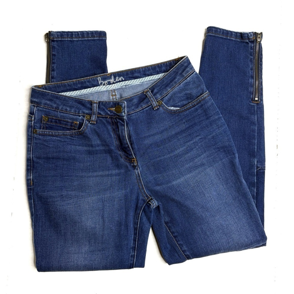 Boden Duo Color Block Zipper Ankle Jeans